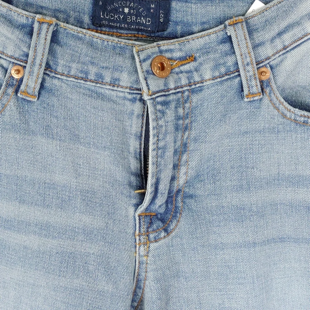 Lucky Brand Womens 4/27 Sienna Cigarette Light Blue Distressed Jeans - Picture 3 of 6